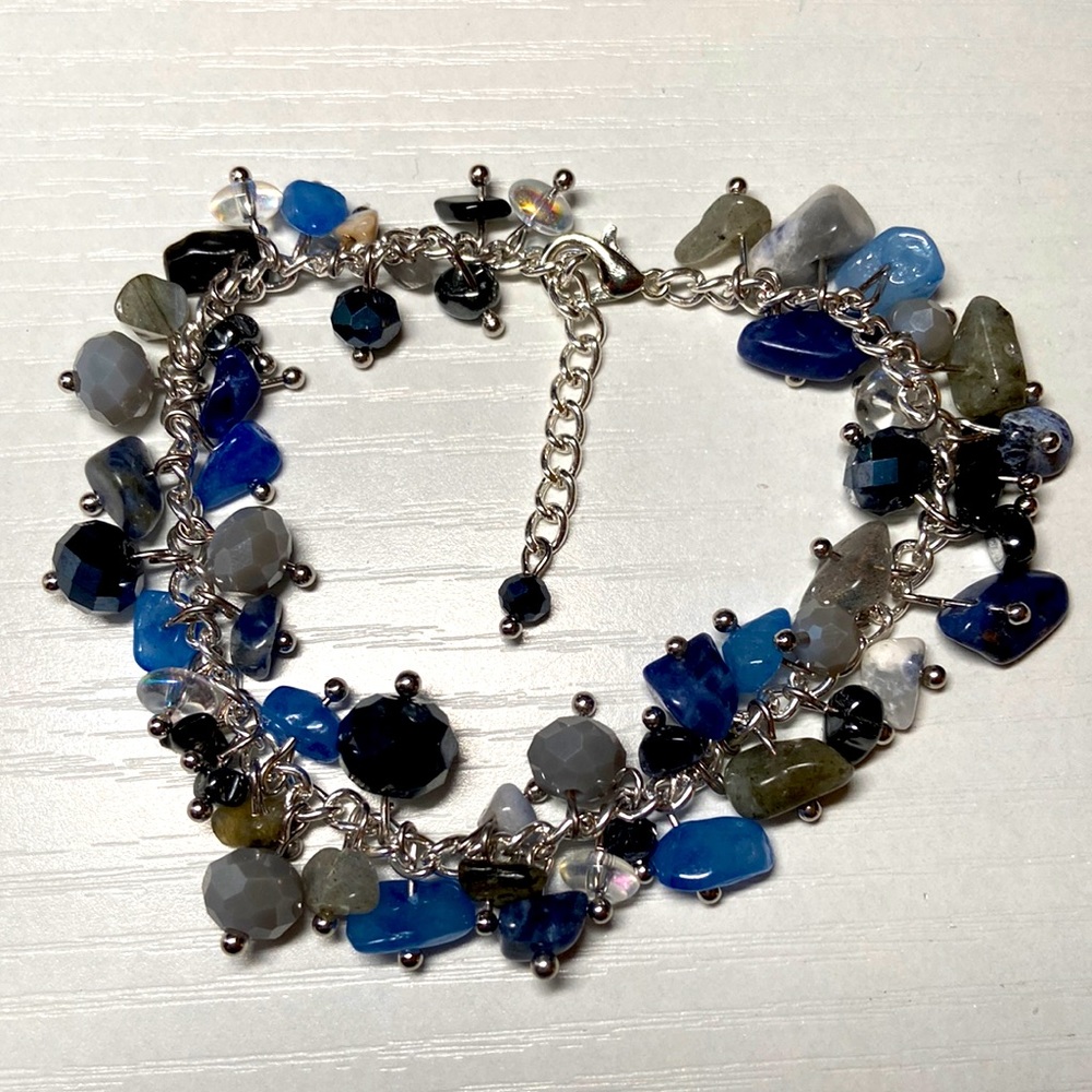 Handmade mixed genuine stone and glass crystals beads.